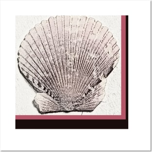 Lispe Photo Art Scallop Sea Shell with Pink Posters and Art